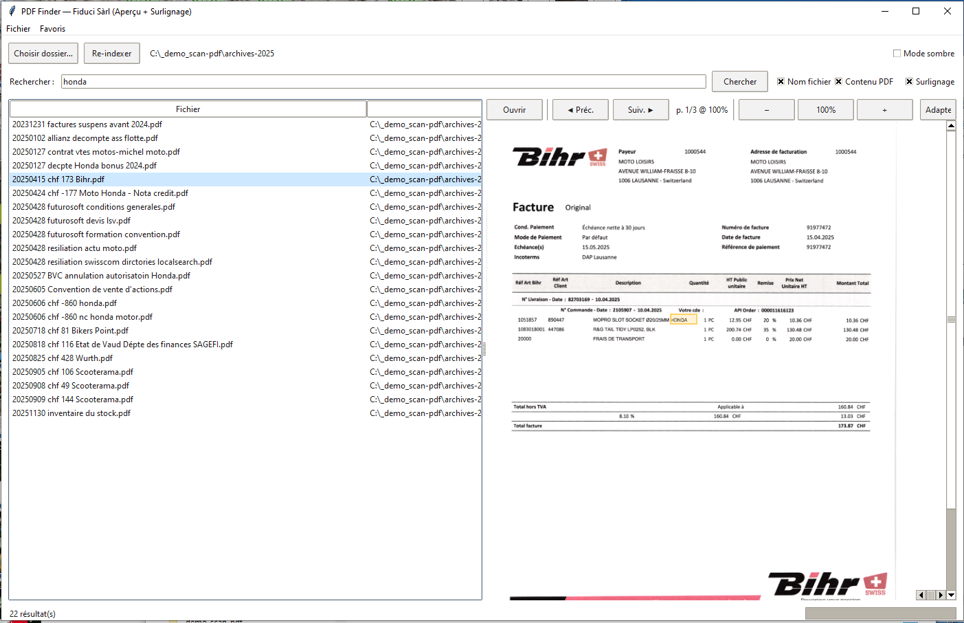 Programme de recherche des PDF